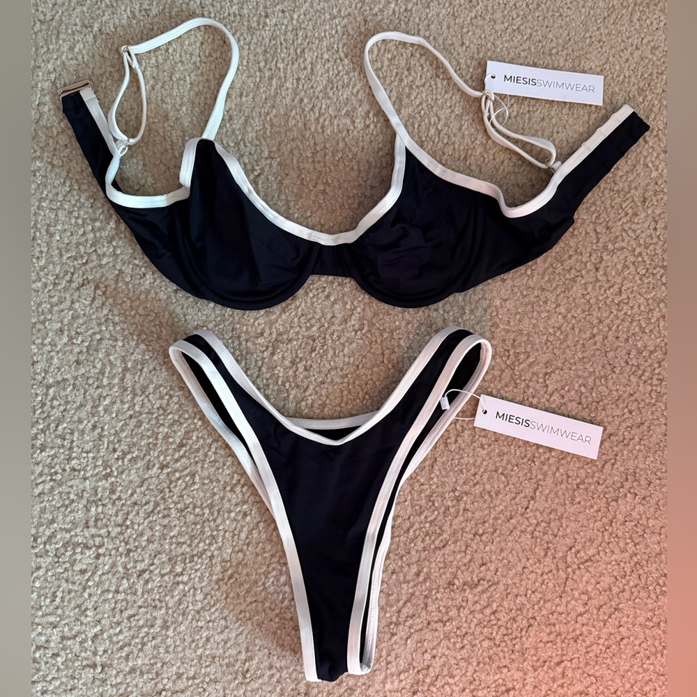 Black and White Bikini Set